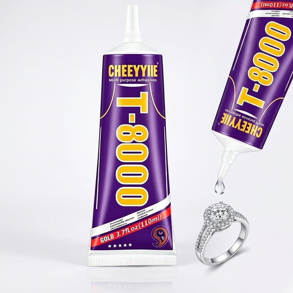 1 Count 110ml T8000 Clear Multi-Purpose Adhesive Craft Glue, Precision Tip Design for Rhinestones Inlay, Jewelry Making, Phone Repair, Fabric, Wood and DIY Art Projects