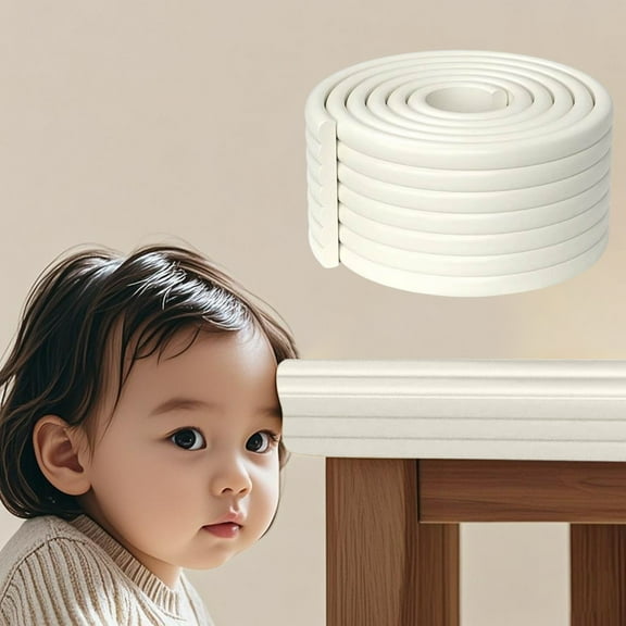 1 Count Adhesive Table Edge Protectors, 78.7x3.1 Inch White NBR Foam Roll, Baby Safety Corner Guards for Furniture, Soft Sponge Bumper Strip for Cabinet Countertop Wall Protection