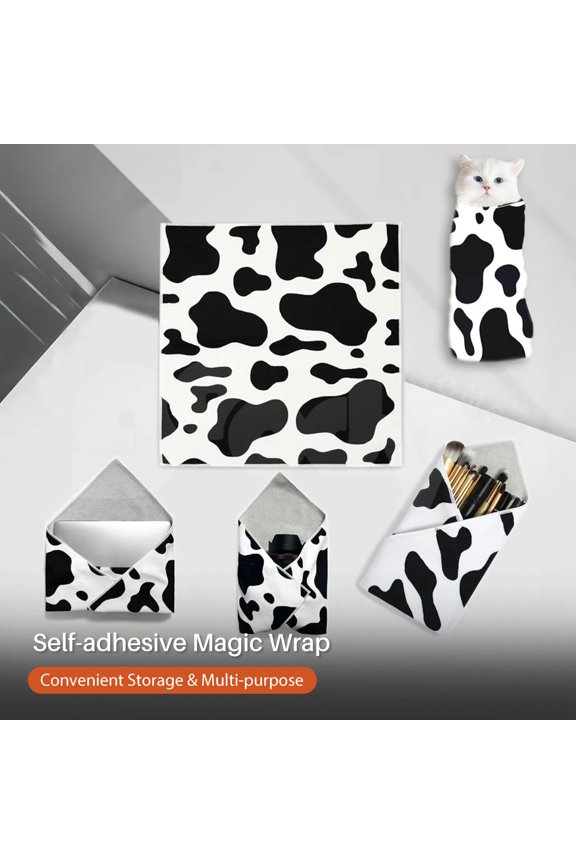 1 Count Magic Wrap Self Adhesive Pocket Large 50x50cm Portable Travel Organizer Lazy Makeup Bag Cosmetic Electronics Storage Stick and Go Convenient Pet Grooming Tool Nail Eye Care Teeth Brush