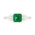 thumbnail image 1 of Solitaire Engagement Ring for Women - 1ct Simulated Emerald in 14K White Gold Promise Ring, 1 of 8