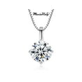 thumbnail image 1 of 1 Ct. Brilliant Round Cut MariaKinz Solitaire, GRA Certified Moissanite Lab Grown Diamond Necklace in 925 Sterling Silver, 1 of 5