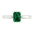 thumbnail image 1 of Solitaire Engagement Ring for Women - 1ct Simulated Emerald in 14K White Gold Promise Ring, 1 of 6