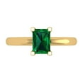 thumbnail image 1 of Solitaire Engagement Ring for Women - 1ct Simulated Emerald in 18K Yellow Gold Promise Ring, 1 of 6