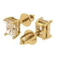 thumbnail image 1 of 1 Ct Emerald Cut Studs Natural Morganite 18K Yellow Solid Solid Gold Everyday Dainty Earrings Screw Back, 1 of 7