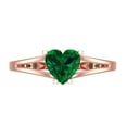 thumbnail image 1 of Solitaire Engagement Ring for Women - 1ct Simulated Emerald in 14K Rose Gold Promise Ring, 1 of 6