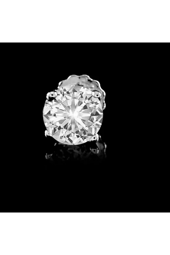 1 Ct Lab Created Diamond Men's Screw Single Stud Earrings 14k White Gold Finish