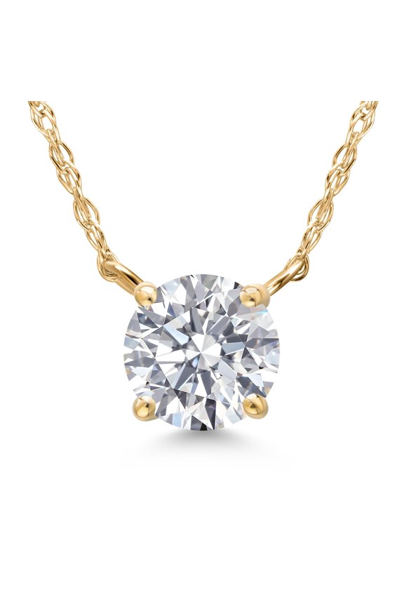 1 Ct Lab Created Diamond Women Necklace in 14K Yellow Gold Plated