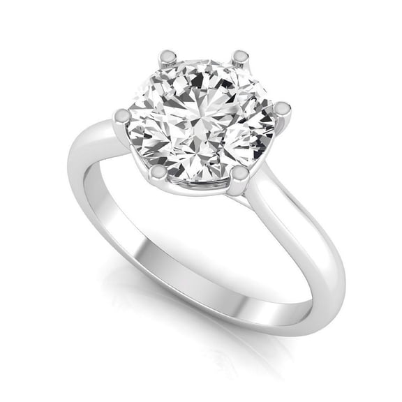 1 Ct Lab Grown Diamond Engagement Ring, IGI Certified D Color VS1 Clarity Round Cut Solitaire 14K White Gold Engagement Anniversary Ring for Women 7 US