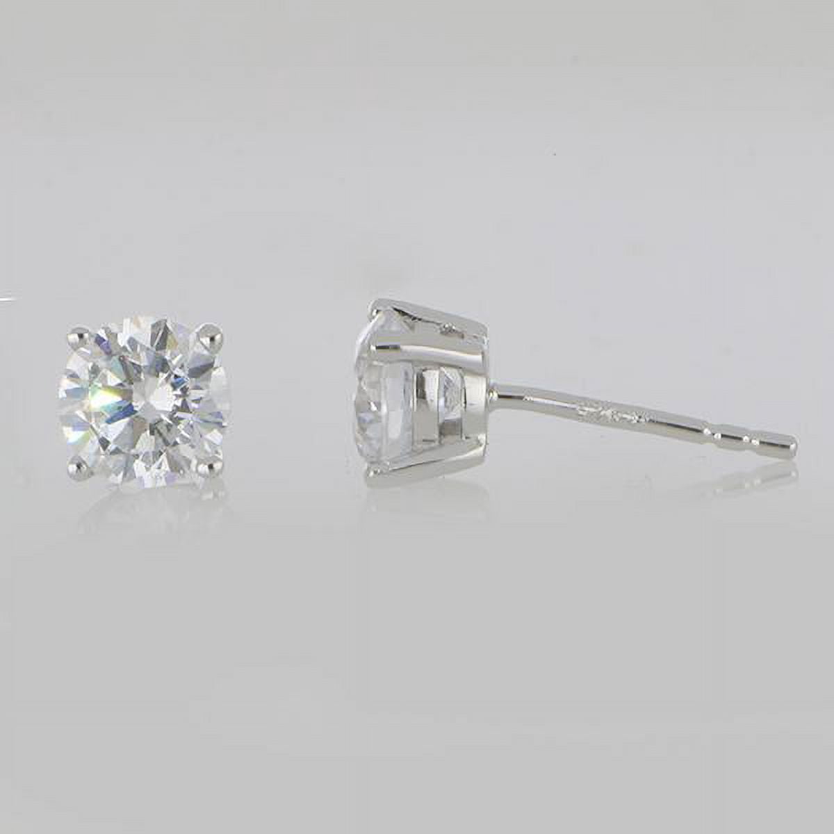 1 Ct Lab Grown Diamond Stud Earrings in 10K White Gold- by Firestar
