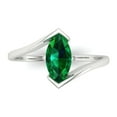 thumbnail image 1 of Solitaire Engagement Ring for Women - 1ct Simulated Emerald in 14K White Gold Promise Ring, 1 of 6