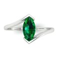 thumbnail image 1 of Solitaire Engagement Ring for Women - 1ct Simulated Emerald in 14K White Gold Promise Ring, 1 of 6