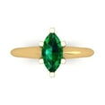 thumbnail image 1 of Solitaire Engagement Ring for Women - 1ct Simulated Emerald in 18K Yellow Gold Promise Ring, 1 of 6