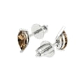 thumbnail image 1 of 1 Ct Marquise Cut Studs Champagne Crystal 18K White Solid Gold Everyday Dainty Earrings Screw Back, 1 of 7