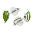thumbnail image 1 of 1 Ct Marquise Cut Studs Green Natural Peridot 18K White Solid Solid Gold Everyday Dainty Earrings Screw Back, 1 of 7