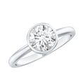 thumbnail image 1 of Rosec Jewels Certified Moissanite Solitaire Engagement Ring 1 Ct - Bezel Set Ring - 7 mm - D-VS1 Grade, 10K White Gold, US 5.00, 1 of 8