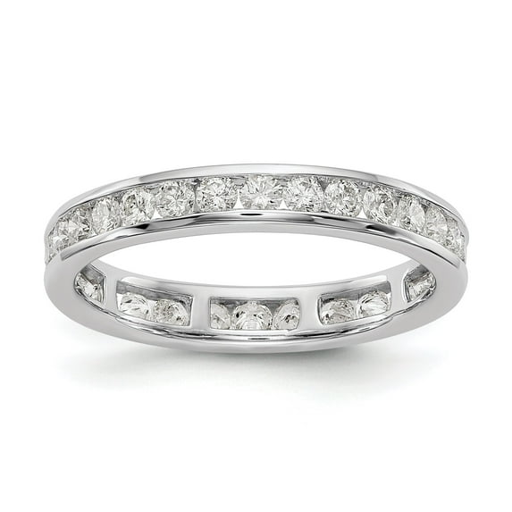 1 Ct. Natural Diamond Womens Eternity Anniversary Wedding Band Ring in 14k White Gold