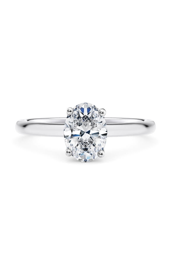 1 Ct Oval Cut Moissanite Solitaire Engagement Ring for Women in 925 Sterling Silver