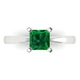 thumbnail image 1 of Solitaire Engagement Ring for Women - 1ct Simulated Emerald in 18K White Gold Promise Ring, 1 of 6