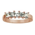 thumbnail image 1 of AFFY 1 Ct Princess Cut White Diamond Five Stone Anniversary Band Ring In 14K Solid Rose Gold, 1 of 1