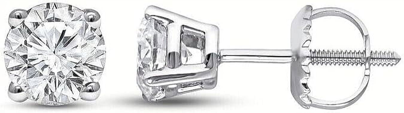 RAKSHITA ENTERPRISES 1 Ct Round Cut Certified VS1/F Lab Grown Diamond 14k White Gold Studs Earrings