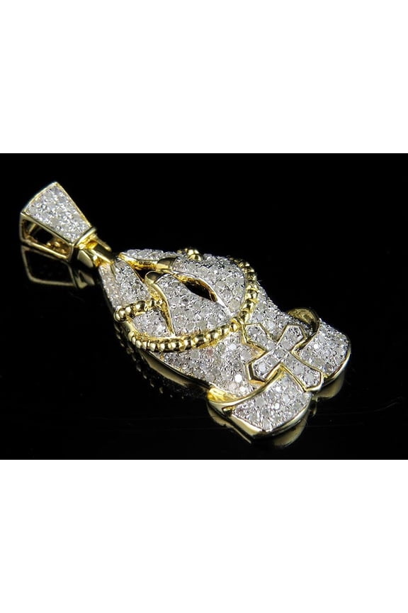 1 Ct Round Cut Diamond Iced Out Unique Praying Hands Pendant Charm Men's Pendant 14K Yellow Gold Plated 925 Sterling Silver Handmade Praying Hamza Hand Customized Pendant Gift For Him
