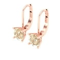 thumbnail image 1 of 1 Ct Round Cut Drop Dangle Natural Morganite 14K Rose Solid Solid Gold Everyday Dainty Earrings Lever Back, 1 of 7