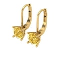 thumbnail image 1 of 1 Ct Round Cut Drop Dangle Yellow Natural Citrine 14K Yellow Solid Solid Gold Everyday Dainty Earrings Lever Back, 1 of 7