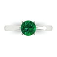 thumbnail image 1 of Solitaire Engagement Ring for Women - 1ct Simulated Emerald in 14K White Gold Promise Ring, 1 of 8