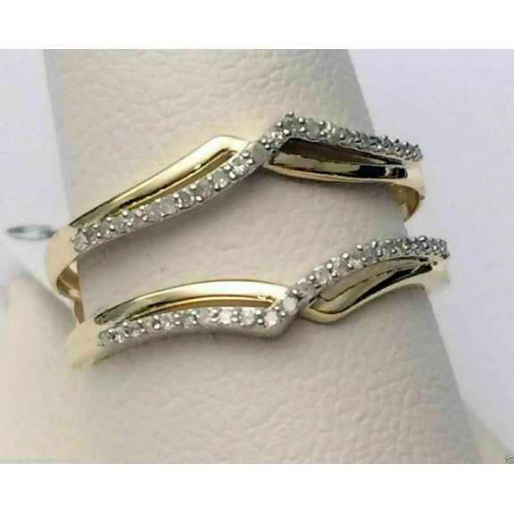 1 Ct Round Cut Lab Created Diamond Enhancer Guard Wrap Ring 14K Yellow Gold Over