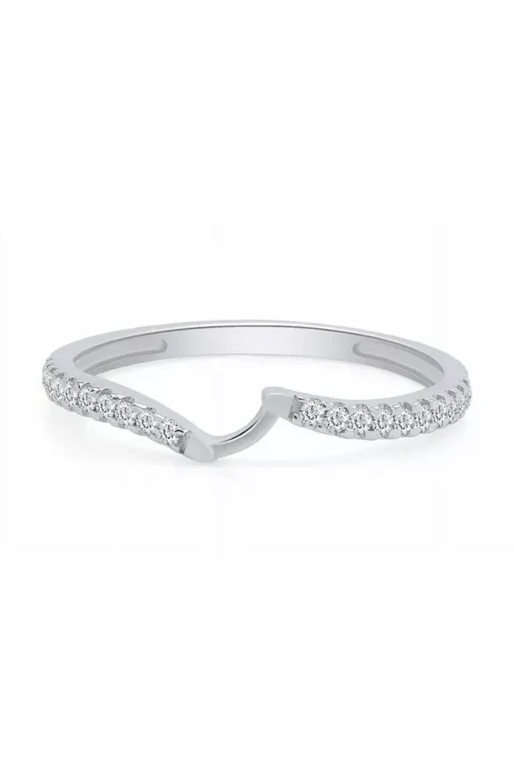1 Ct Round Cut Lab-Created Diamond Wedding Band 14K White Gold Plated SZ 7