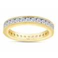 thumbnail image 1 of 1 Ct Round Cut Lab Created Moissanite Diamond Eternity Stackable Wedding Band Ring In 14K Yellow Gold Plated Sterling Silver(G-H Color,VVS1 Clarity)-9.5, 1 of 7
