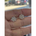 thumbnail image 1 of 1 Ct Round Cut Moissanite Cluster Stud Earrings 14K Yellow Gold Plated Silver, 1 of 2