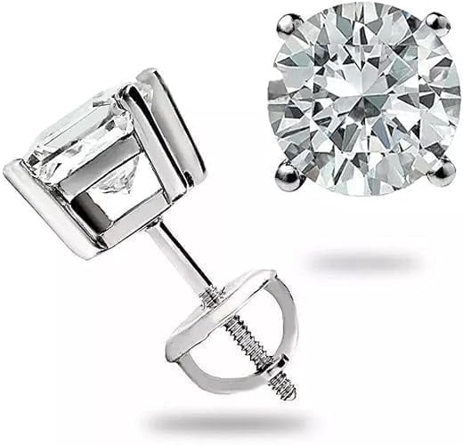 1 Ct Heart Cut Diamond Stud Earrings in 925 Sterling Silver