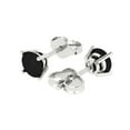 thumbnail image 1 of 1 Ct Round Cut Studs Black Natural Onyx 14K White Solid Solid Gold Everyday Dainty Earrings Push Back, 1 of 7