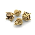 thumbnail image 1 of 1 Ct Round Cut Studs Champagne Crystal 14K Yellow Solid Gold Everyday Dainty Earrings Screw Back, 1 of 7