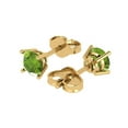 thumbnail image 1 of 1 Ct Round Cut Studs Green Natural Peridot 14K Yellow Solid Solid Gold Everyday Dainty Earrings Push Back, 1 of 7