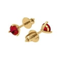 thumbnail image 1 of 1 Ct Round Cut Studs Pink Tourmaline 14K Yellow Solid Solid Gold Everyday Dainty Earrings Screw Back, 1 of 7