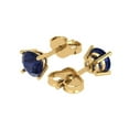 thumbnail image 1 of 1 Ct Round Cut Studs Blue Sapphire 14K Yellow Solid Solid Gold Everyday Dainty Earrings Push Back, 1 of 7