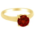 thumbnail image 1 of AFFY 1 Ct Simulated Garnet Solitaire Engagement Ring in 14k Yellow Gold Over Sterling SilverRing Size - 11, 1 of 1