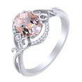 thumbnail image 1 of AFFY 1 Ct Simulated Morganite & White Natural Diamond Vintage Engagement Wedding Ring in White Gold Ring Size - 9, 1 of 1