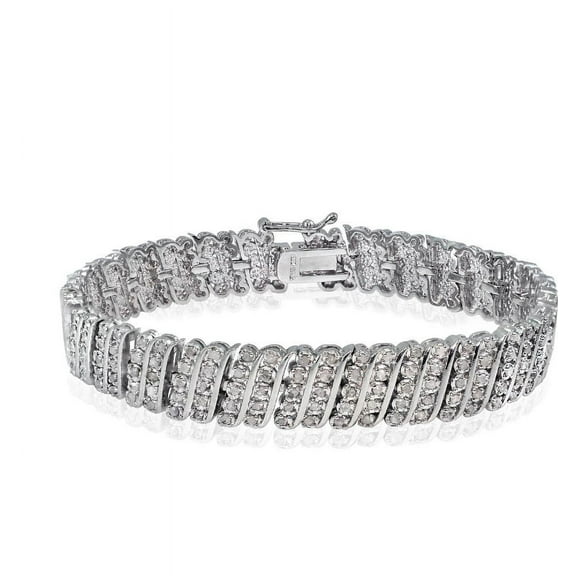1 Ct TDW Diamond Wave Tennis Bracelet