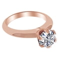 thumbnail image 1 of AFFY 1 Ct White Natural Diamond Solitaire Engagement Ring in 14k Rose Gold Ring Size - 7, 1 of 1