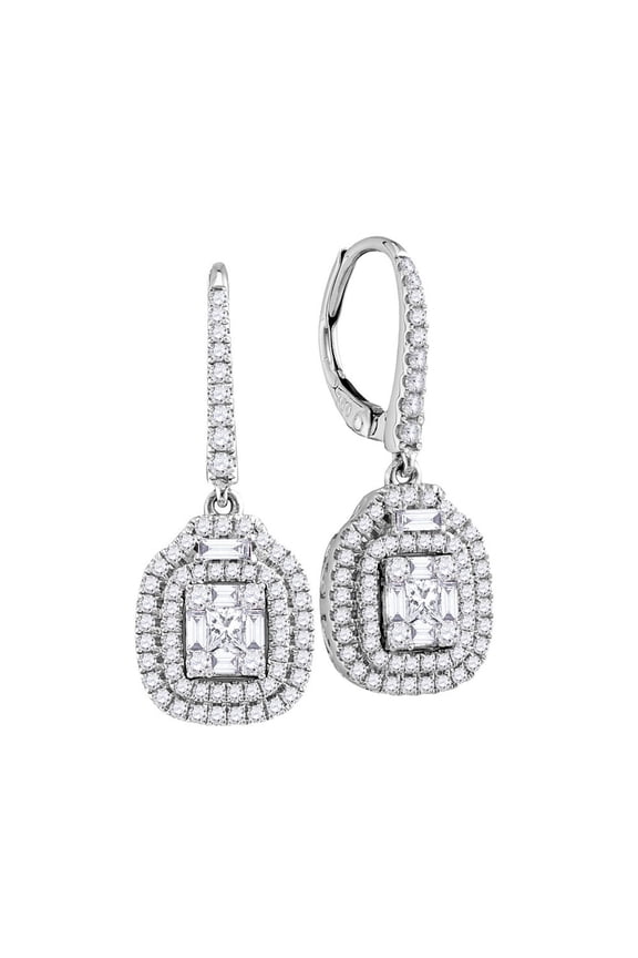 1 Cttw-DIA CLUSTER EARRING