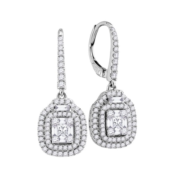 1 Cttw-DIA CLUSTER EARRING