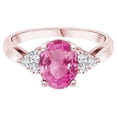 thumbnail image 1 of 1 Ctw Oval Pink Tourmaline 925 Sterling Silver Solitaire Rose Plated Ring, 1 of 5