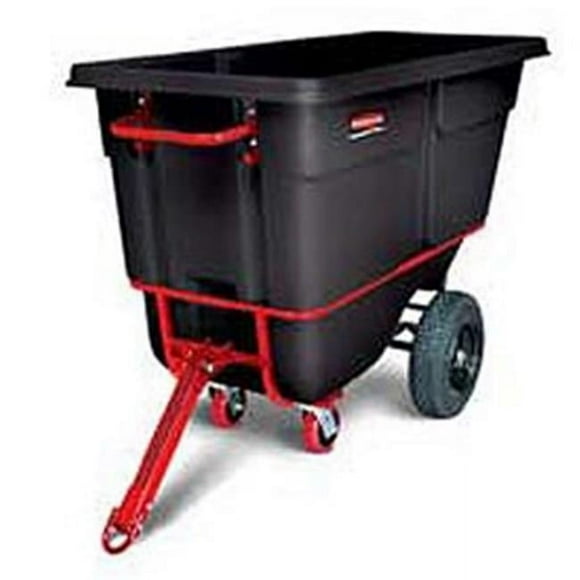 1 Cu. Yard Towable Plastic Tilt Truck - Black