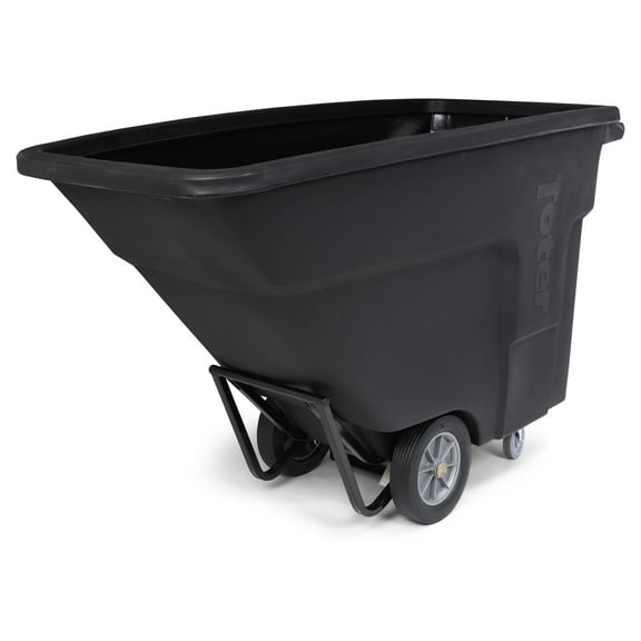 1 Cubic Yard 1200 lbs. Capacity Standard Duty Nestable Tilt Truck - Black