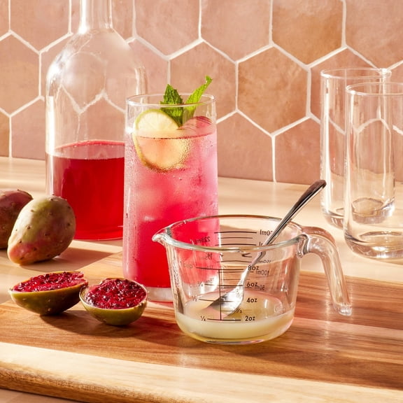 1 Cup Glass Measuring Cup Clear - Figmint: Borosilicate, Microwave & Dishwasher Safe, 8oz Capacity