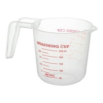 1Cup Plastic Measuring Cup, Transparent Measuring Jugs with Handle, Liquid Measuring Cups for Kitchen