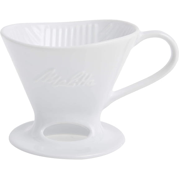 1 Cup Porcelain Pour-Over Cone Coffeemaker, Glossy White